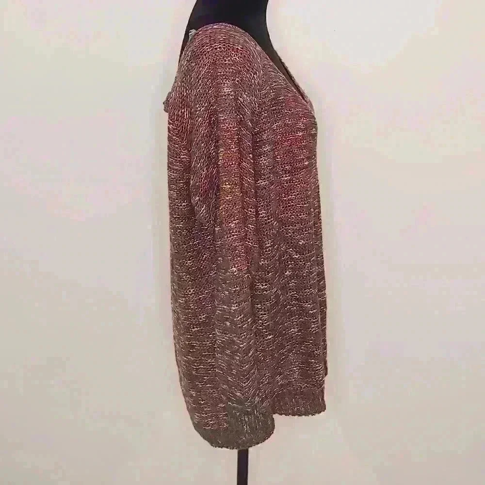 𝅺susina Marled Knit Sweater Burgundy Beet 1X - Picture 4 of 9